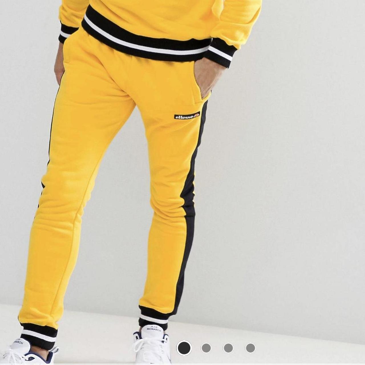 Ellesse Men's Yellow and Black Joggers-tracksuits (5)