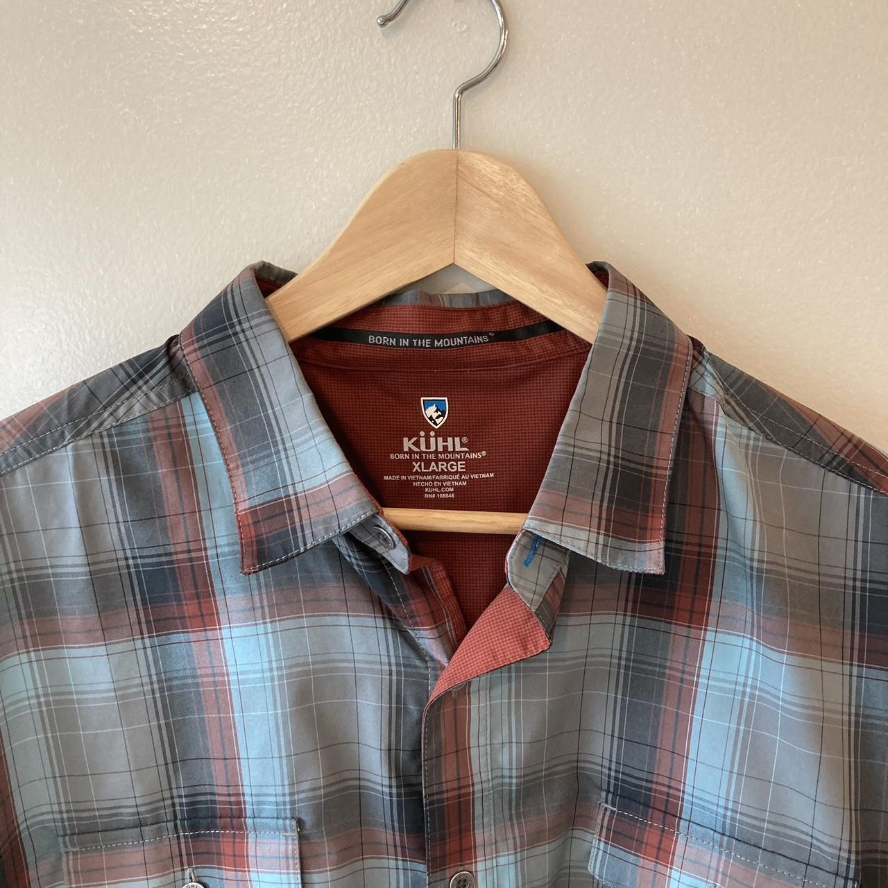 Kuhl, Shirts, Kuhl Shirt Mens Xl Grey Plaid Short Sleeve Button Up 2  Pocket Outdoors