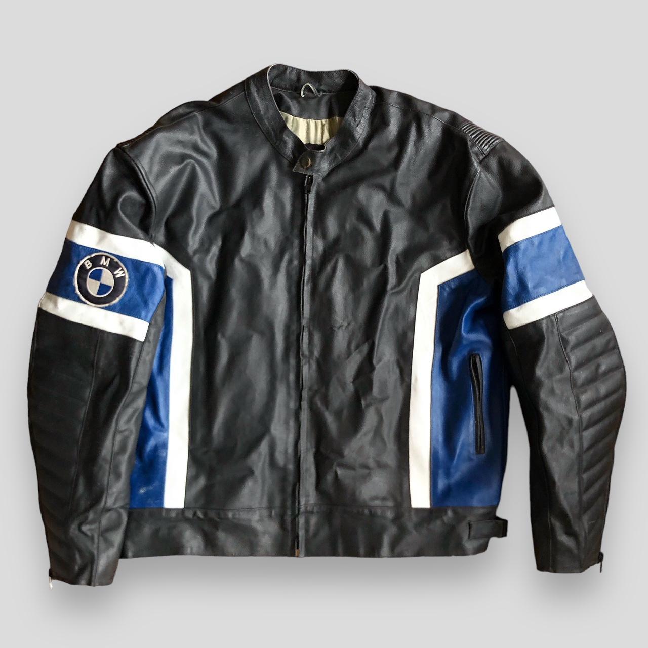 Vintage BMW leather racing biker motorcycle jacket... - Depop