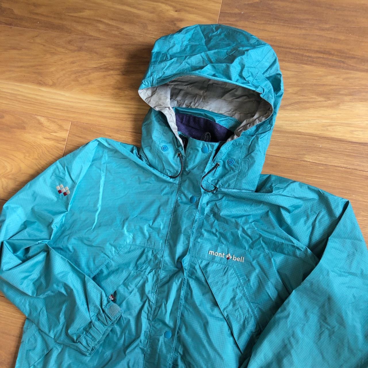 Montbell Goretex jacket waterproof Vintage Teal Blue Fits mens