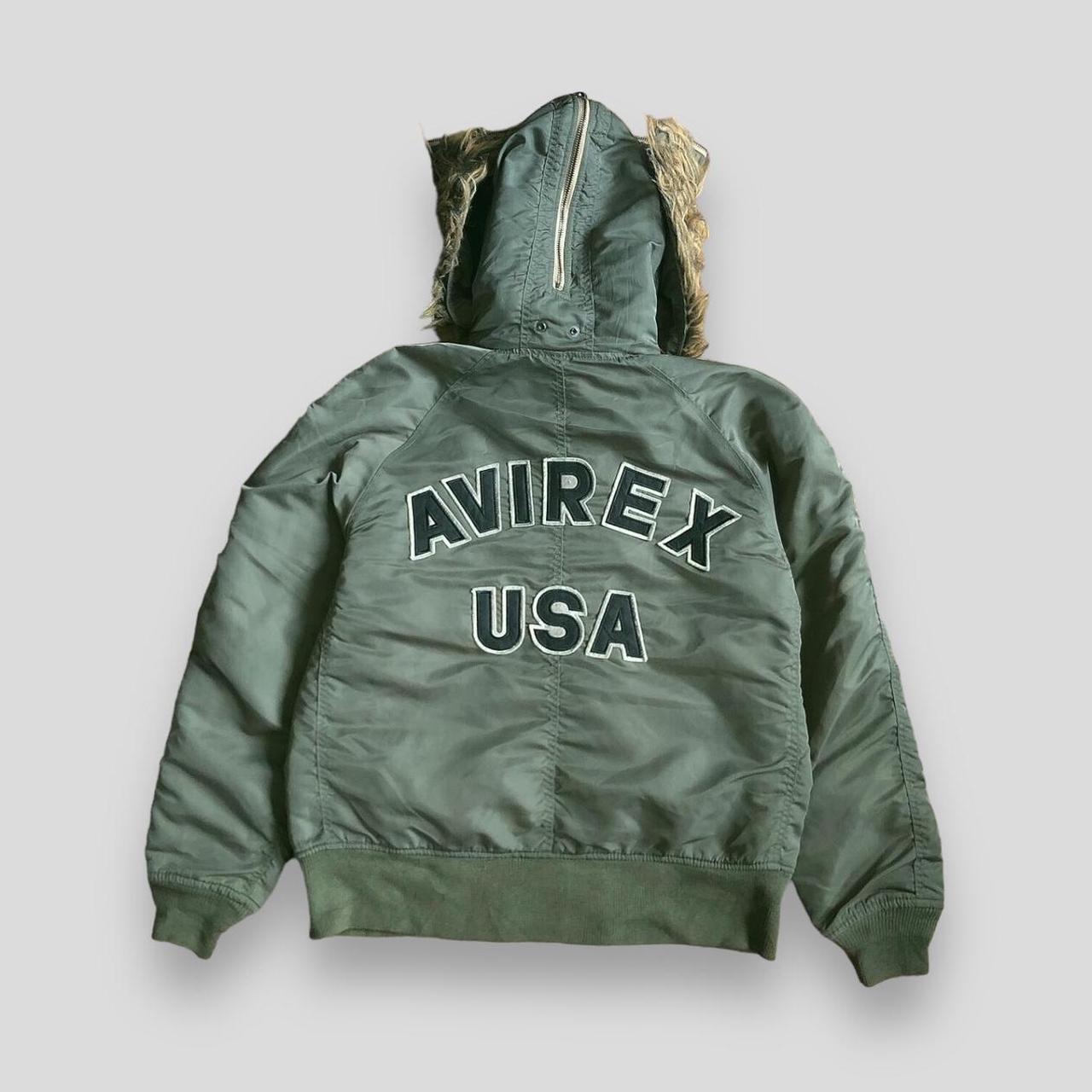 Vintage Avirex jacket with fur hood. Green flight
