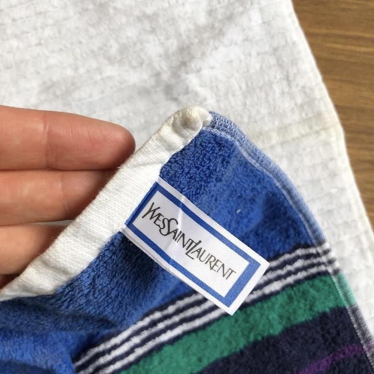 Vintage YSL towel in white and Yves Depop