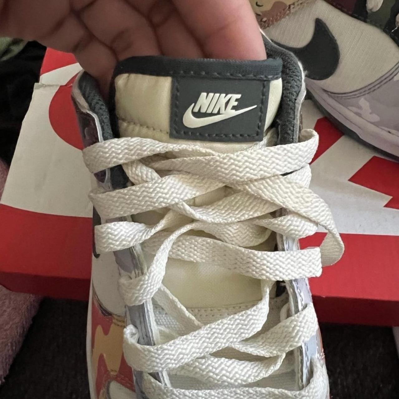 multi camo dunk lows size 5y i put them in the wash... Depop