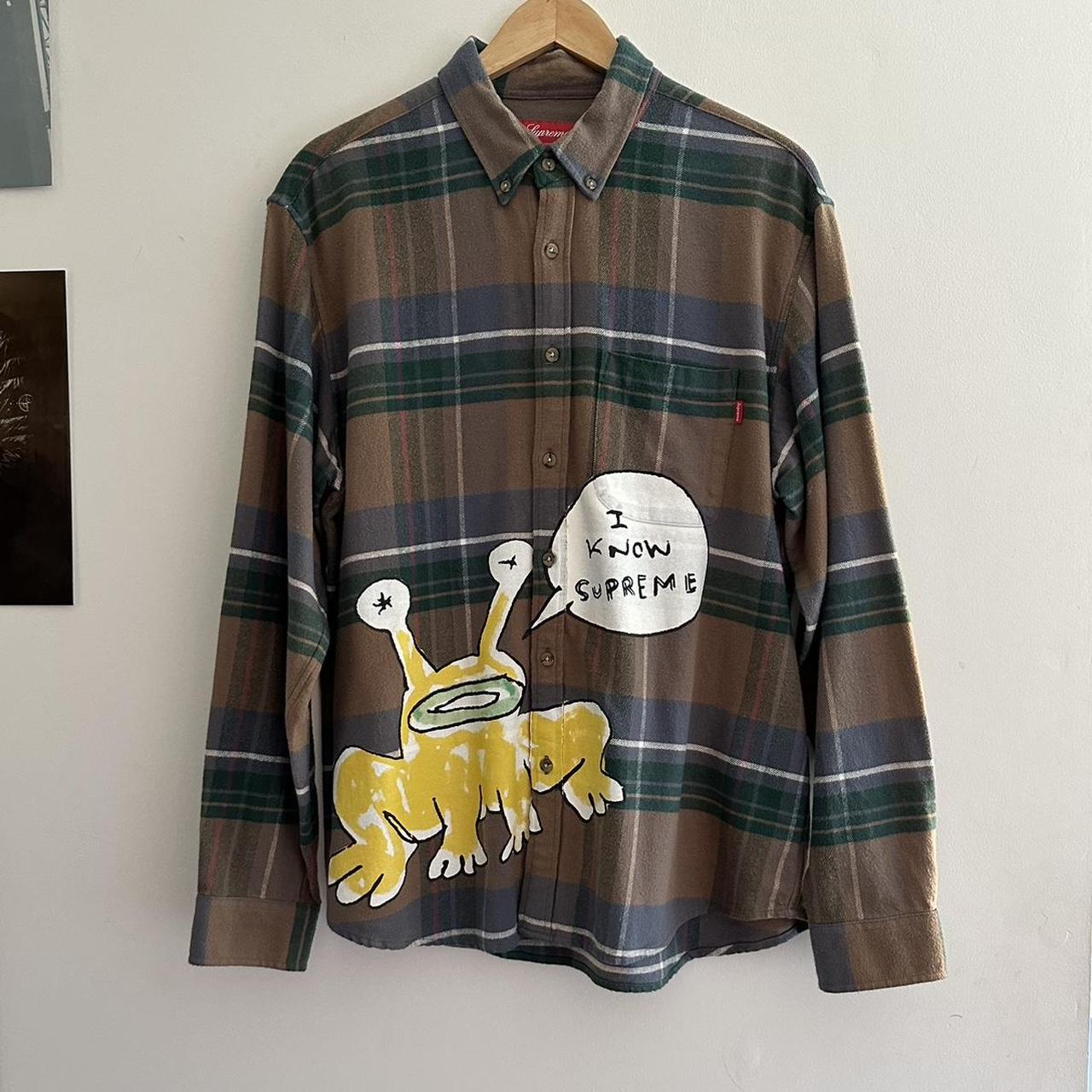 I know supreme daniel johnston flannel plaid shirt... - Depop