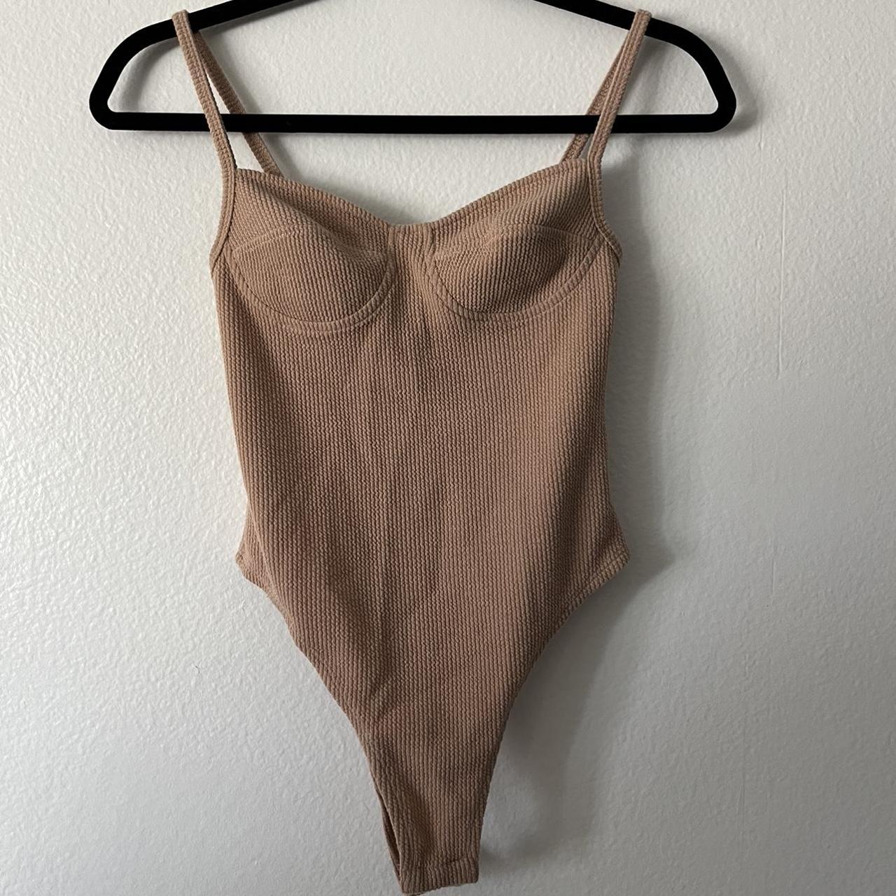 Naked Wardrobe Women's Tan Bodysuit