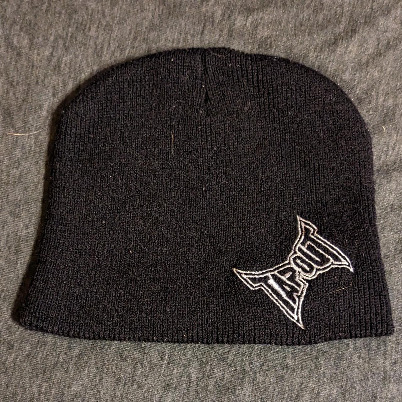 GRAIL Tapout beanie embroidery Y2K black hat. Older... - Depop