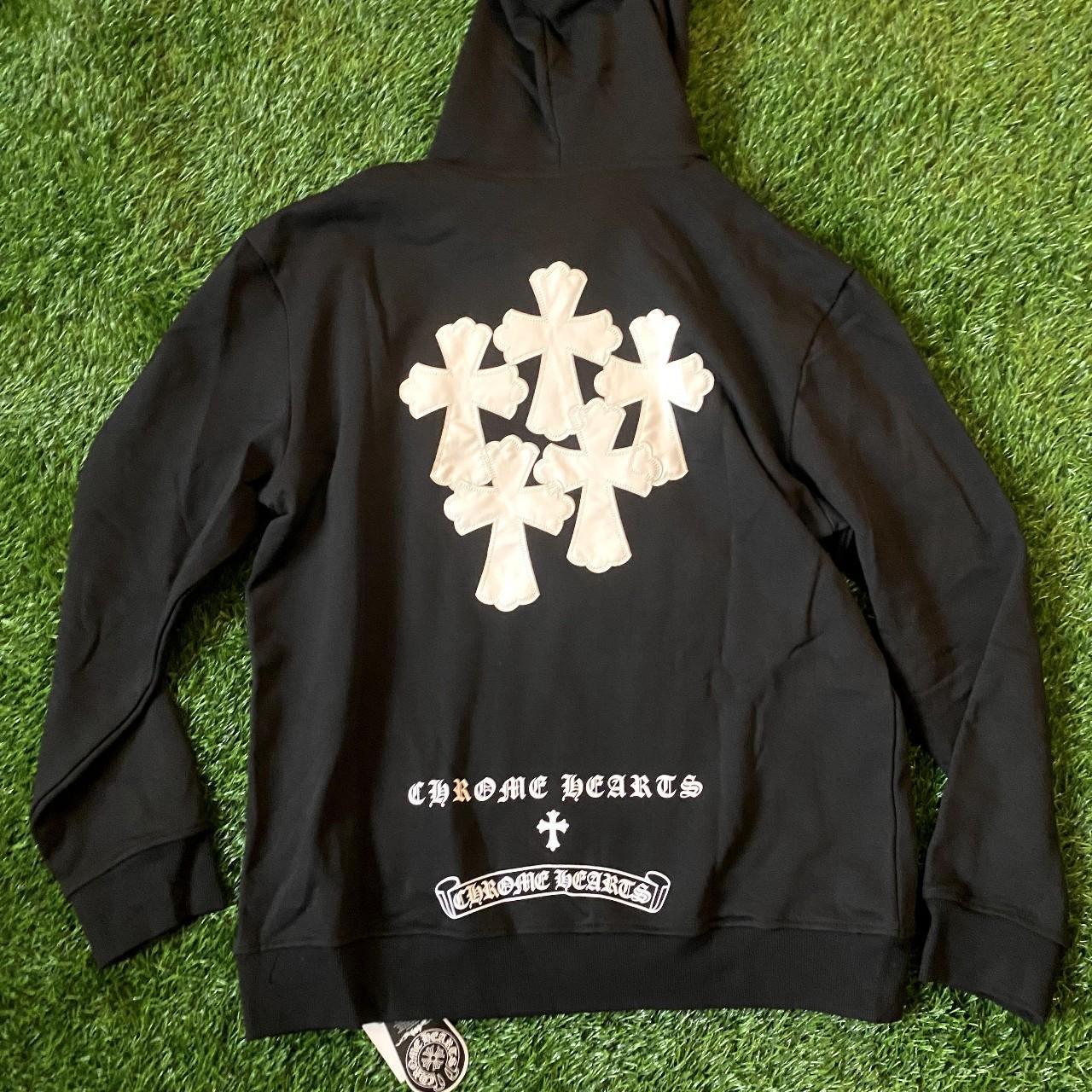 White Chrome Hearts zip up | Depop