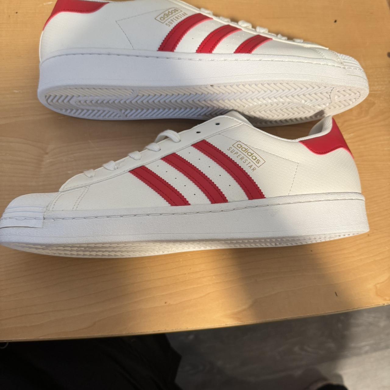 Size 13 adidas Superstar White Scarlet. Brand new