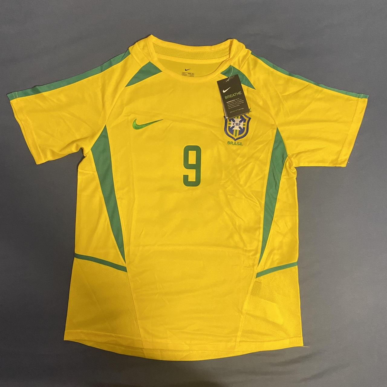 MEDIUM NIKE BRAZIL RONALDO R9 1998 RETRO JERSEY... - Depop