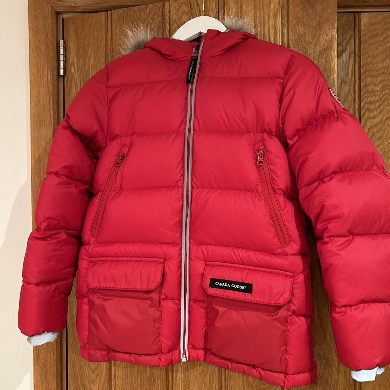 Red children s Canada goose coat size 14 16 Like new