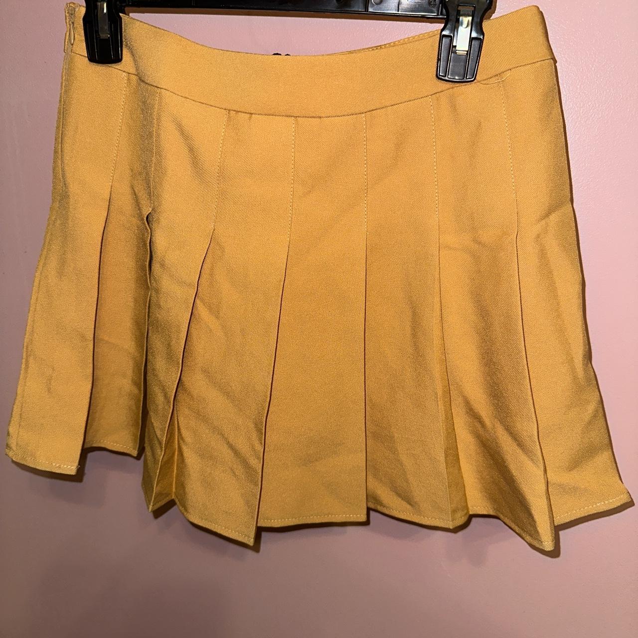 Mini Pleated Yellow Skirt Brand new with tag, never - Depop