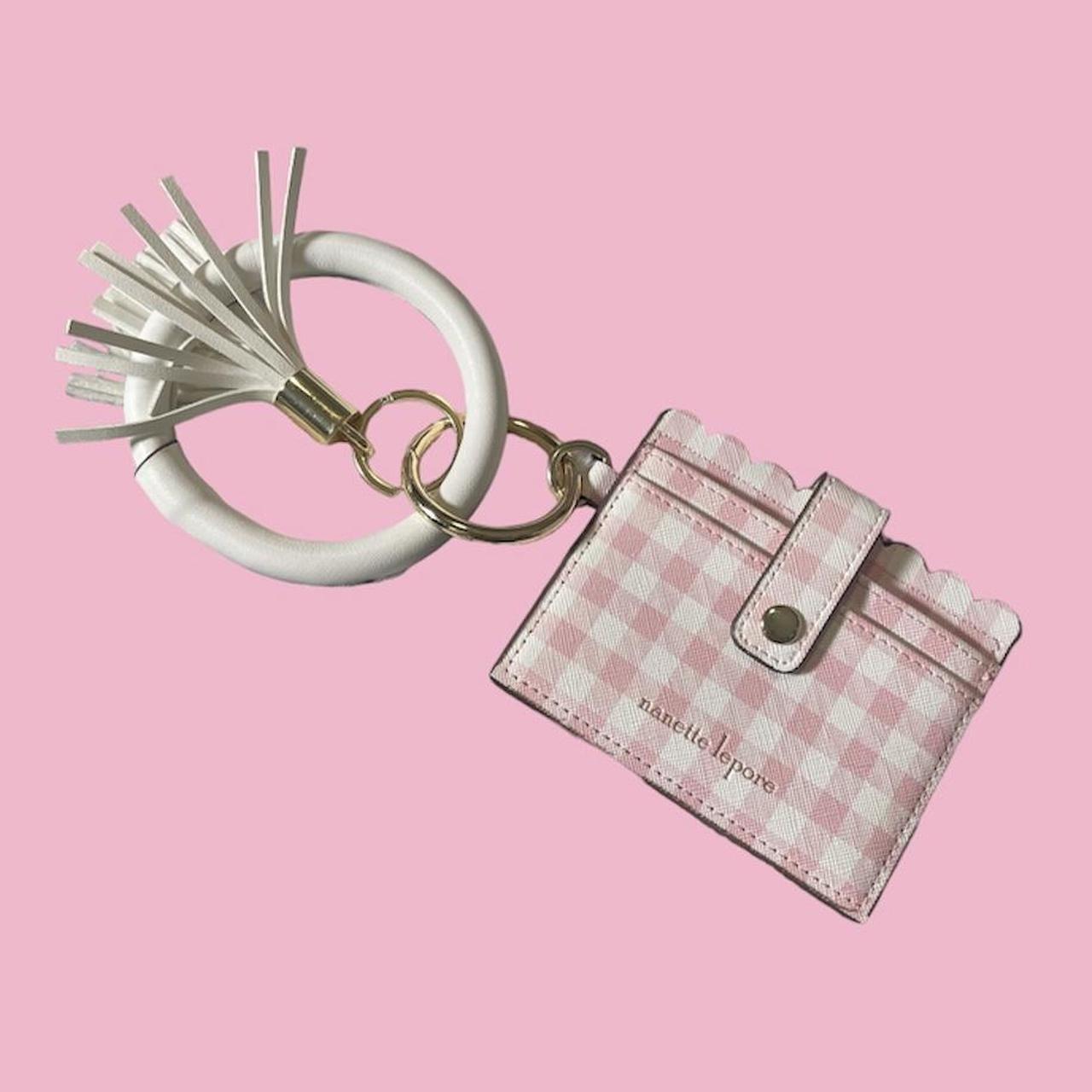 Pink Checkered Cardholder Keychain Keychain Cardholder 