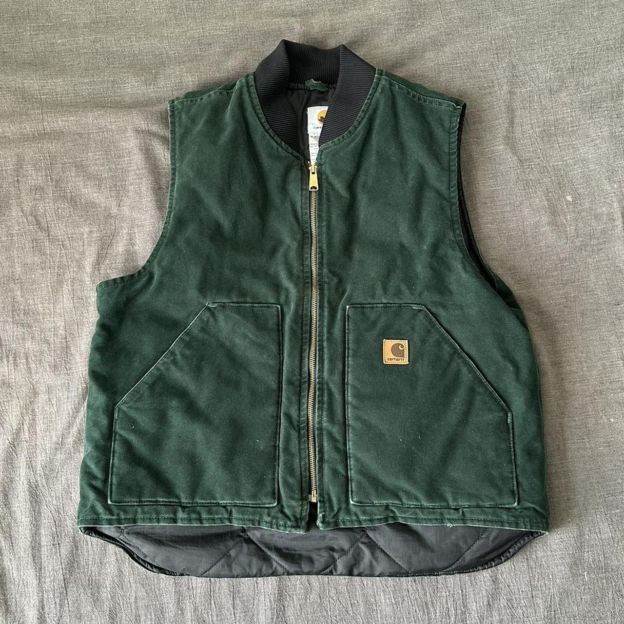 Carhartt Men's Green Gilet | Depop