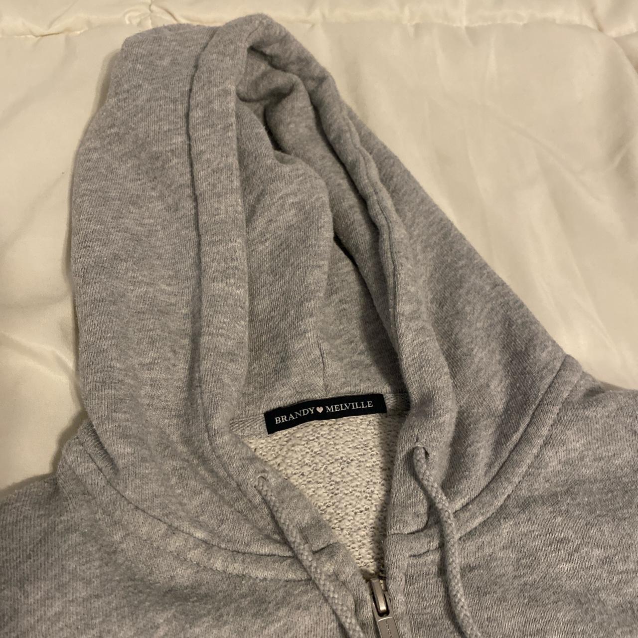 Cropped fleece lined Brandy Melville zip up hoodie.... - Depop