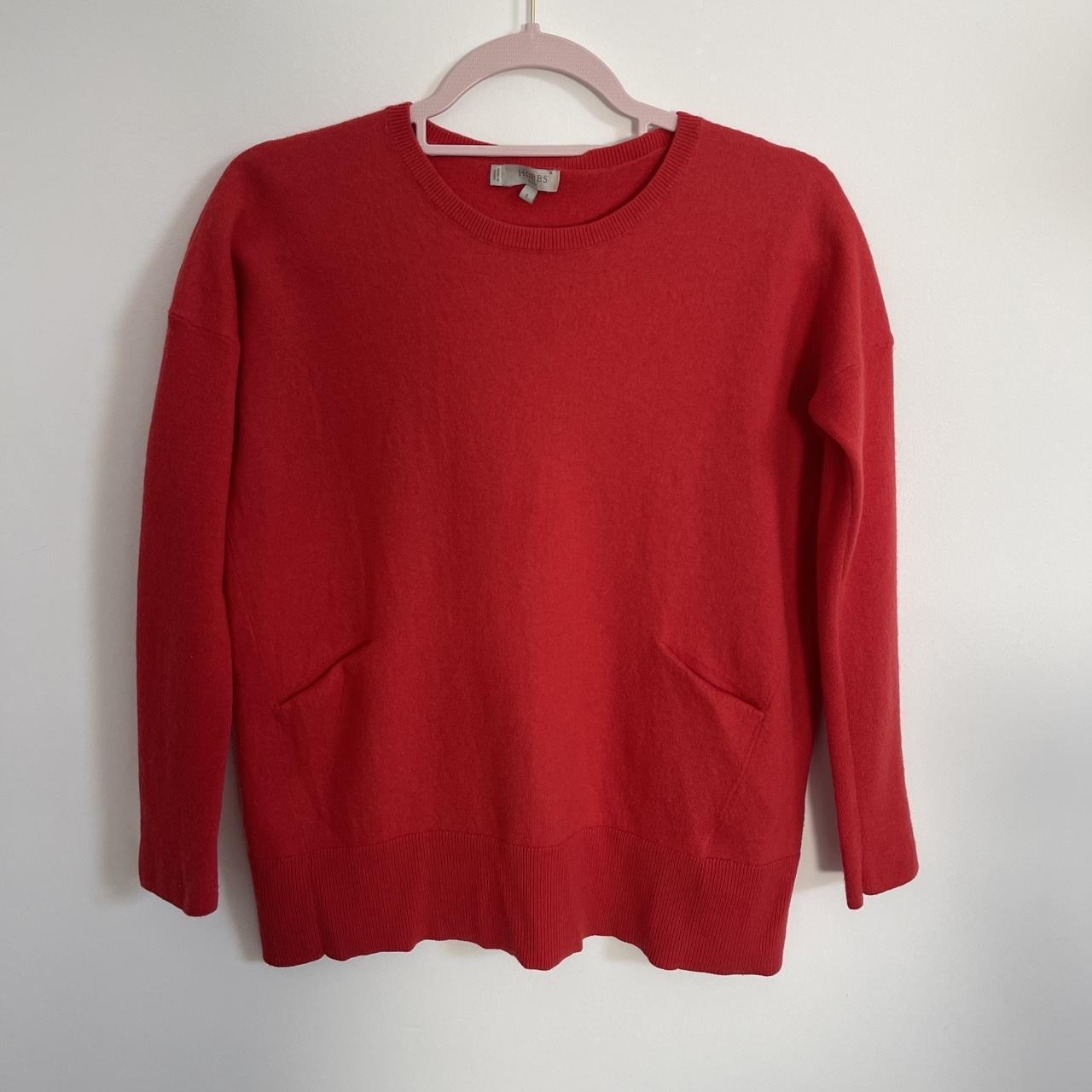 Hobbs London 100 Merino Wool Red Jumper With