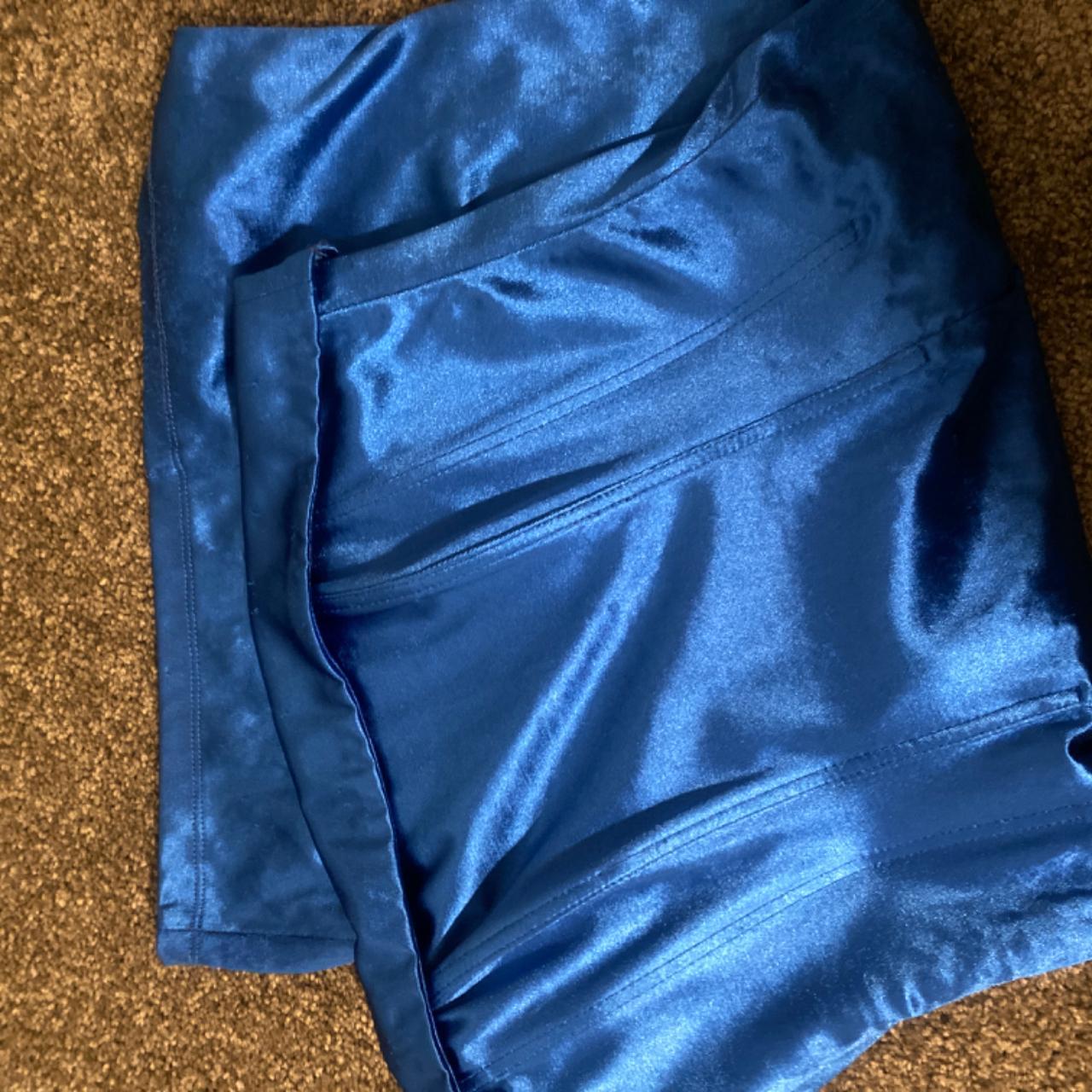 blue silk corset dress such a flattering dress... - Depop