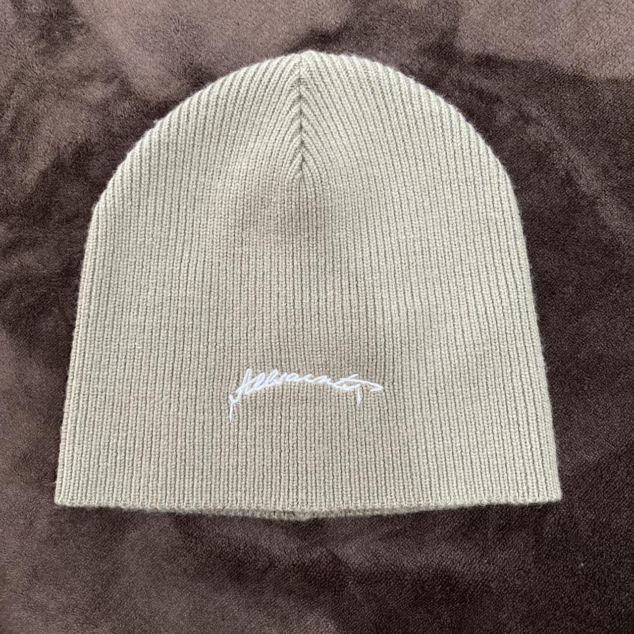 All saints Embroidered Script Logo Beanie DUSTY... - Depop