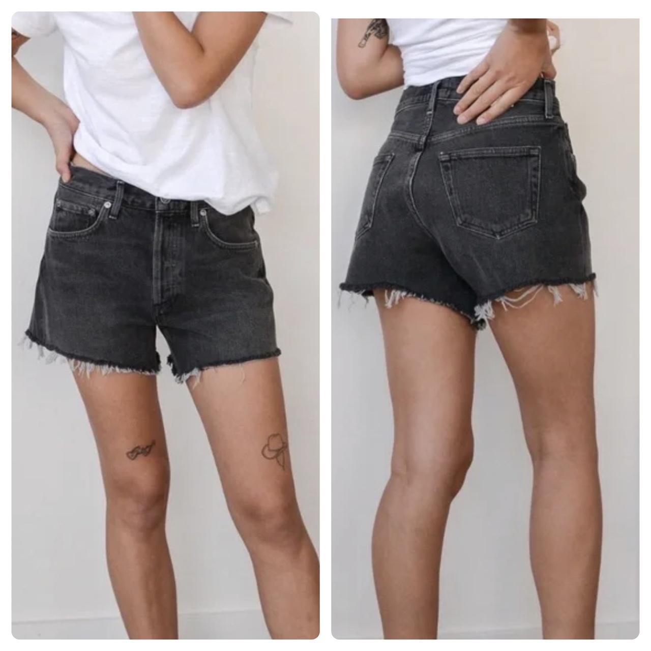 AGOLDE Micah denim boyfriend Short In Helix Black Depop