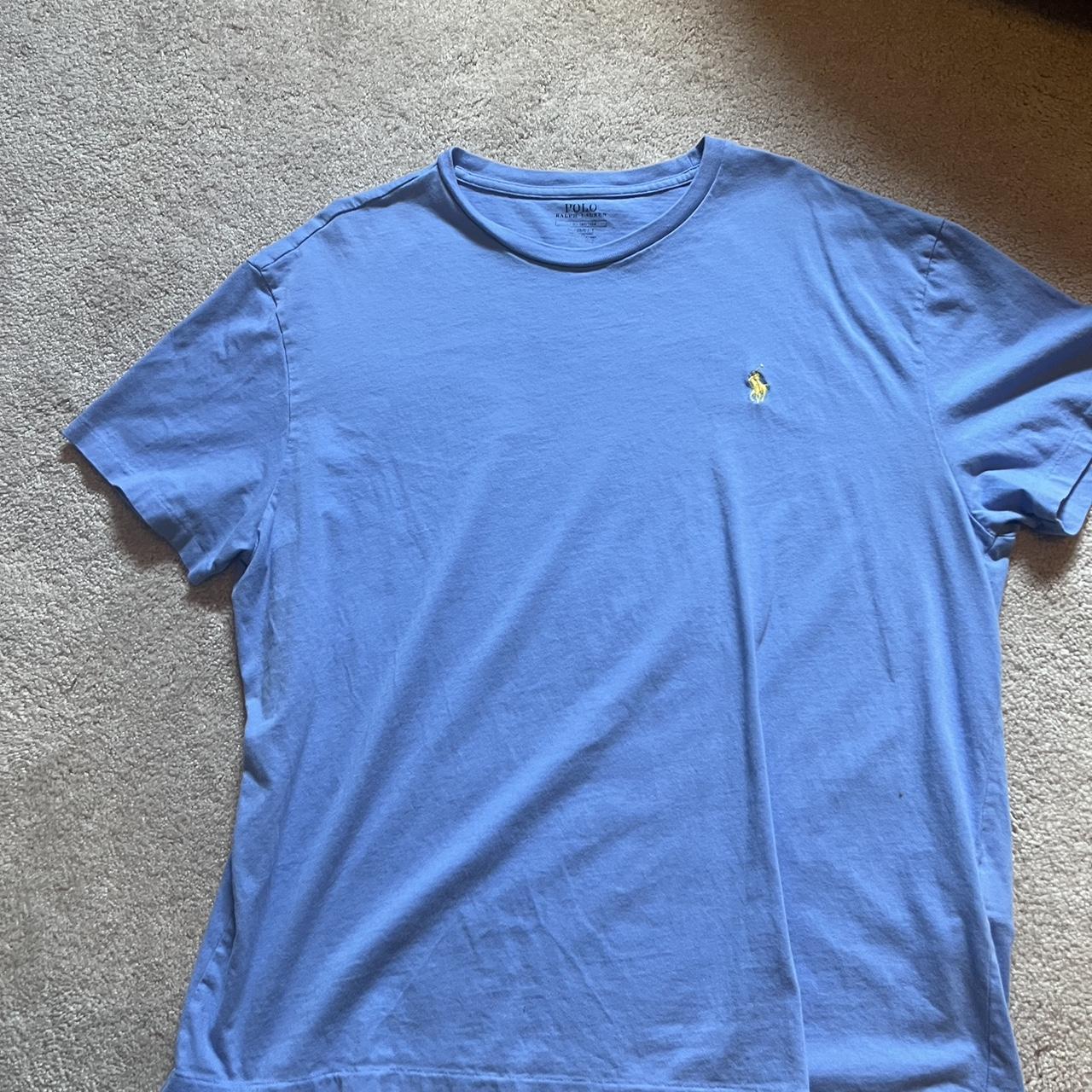 Light Blue polo t-shirt. Large. Perfect condition.... - Depop