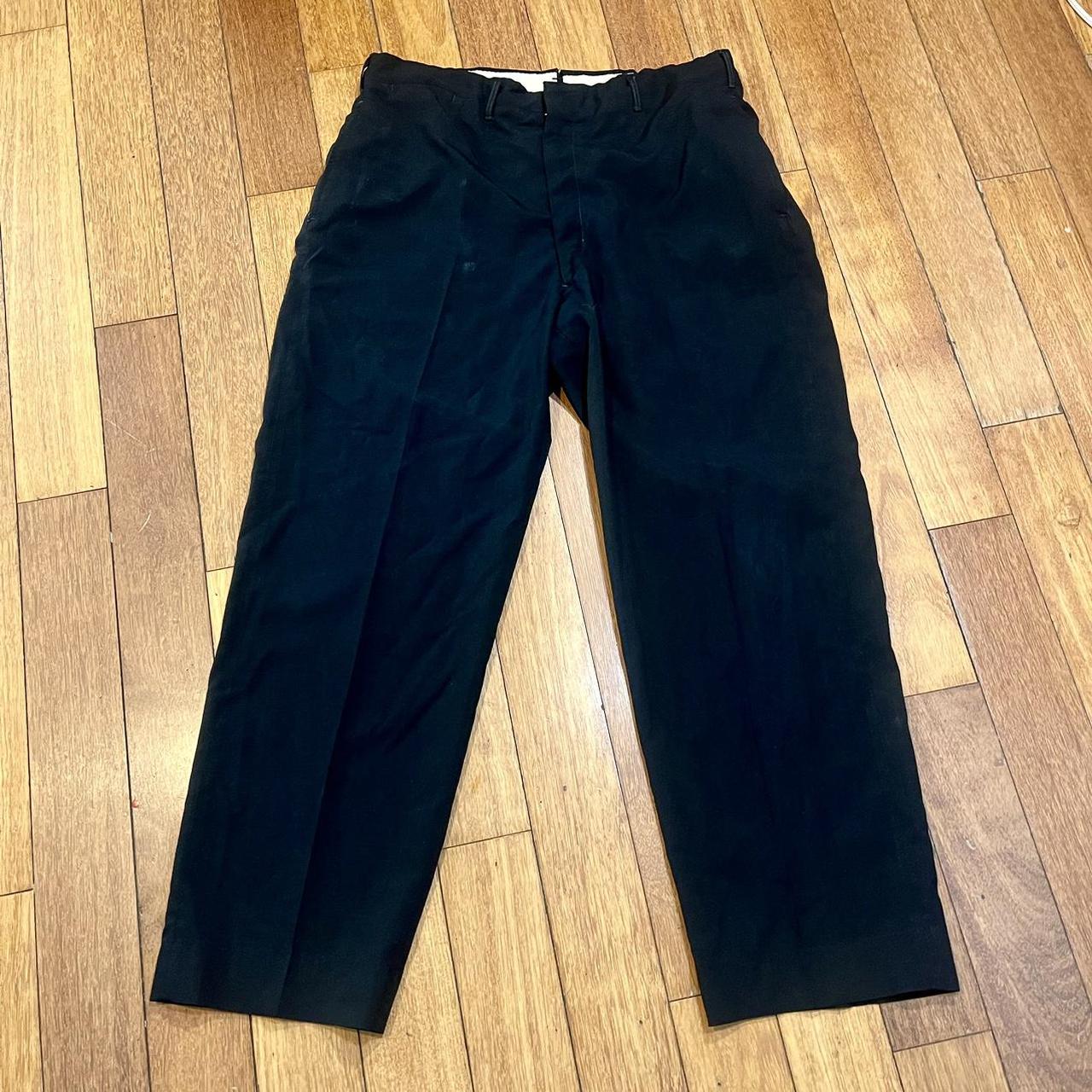 TRUE VINTAGE 60s OR 70s BLACK TALON ZIPPER PANTS... - Depop