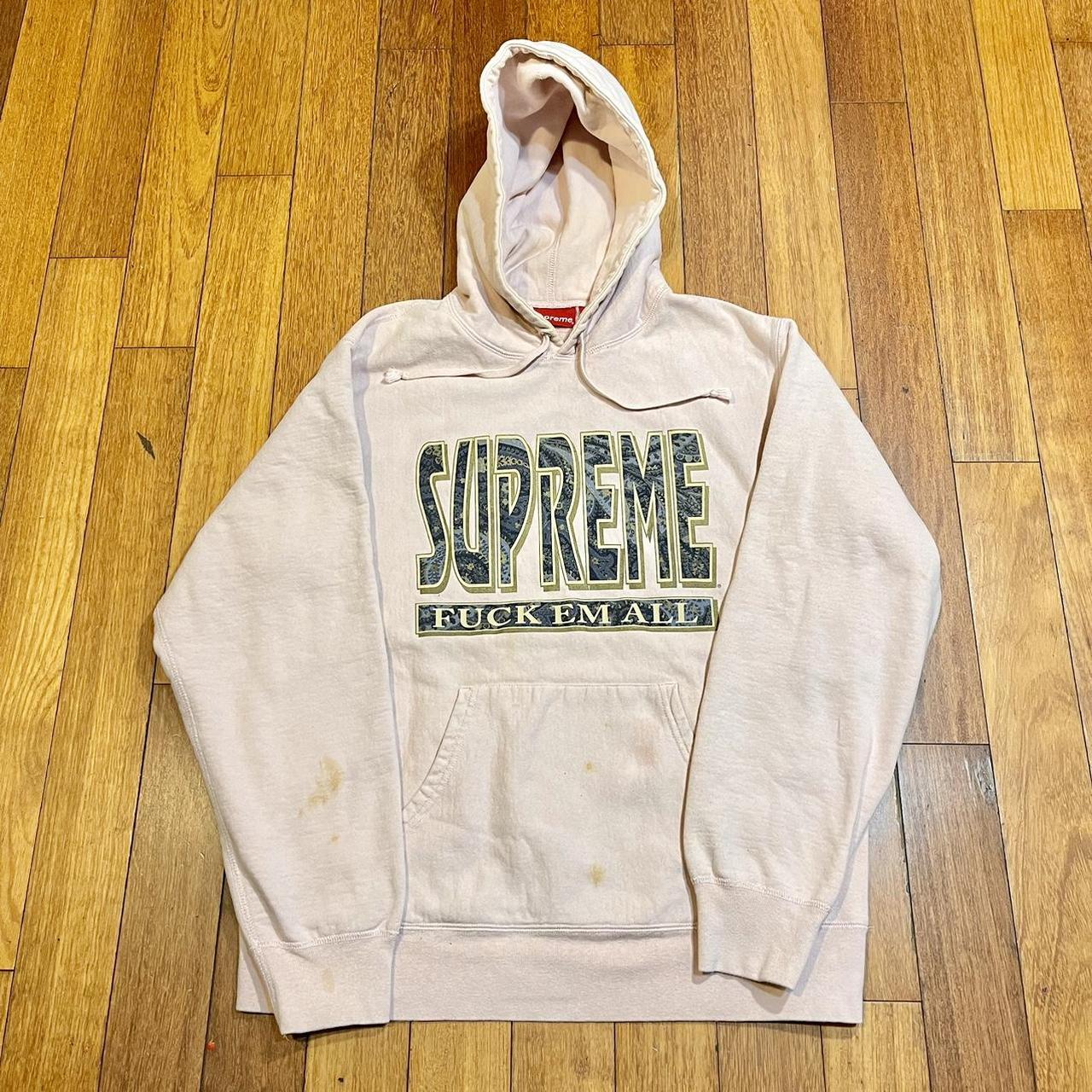 🖕🖕🖕SICK PINK SUPREME FUCK EM ALL HOODIE SIZE XL!...