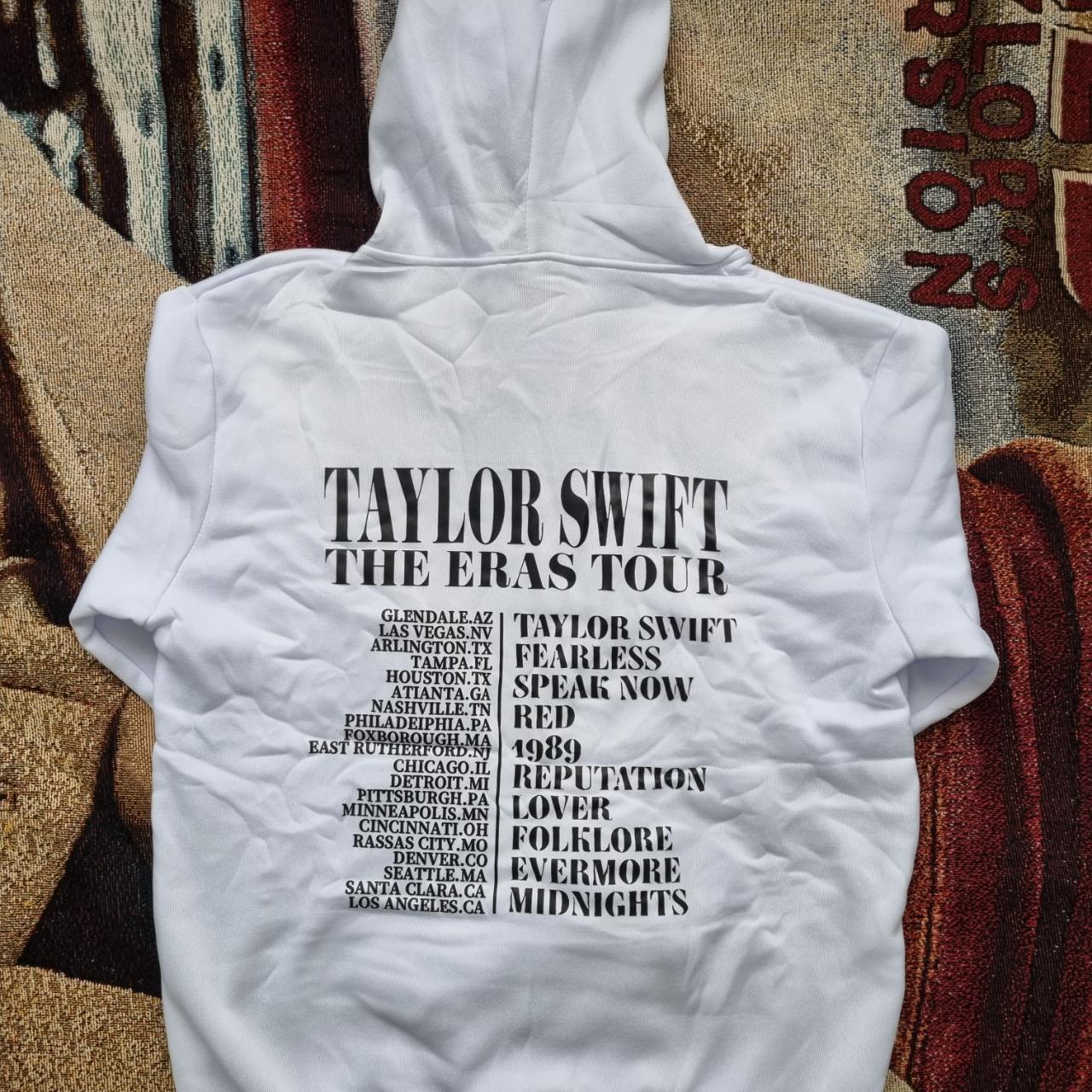 Taylor Swift Eras Front Design Hoodie White M/L 💙 I... - Depop