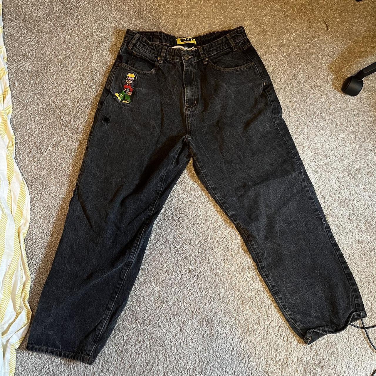 Butter Goods Men's Black and Gold Jeans Depop