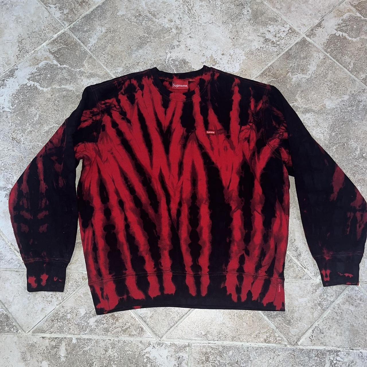 Supreme Small Box Logo Crewneck Tee Red Tie Dye...