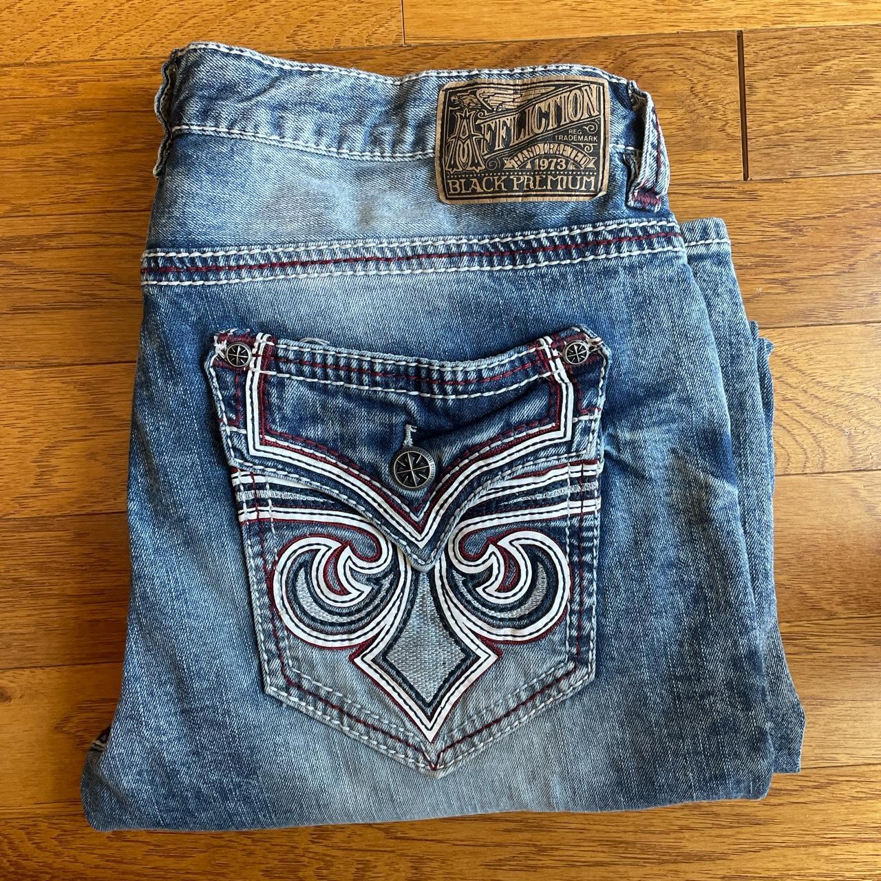 DISTRESSED AFFLICTION BLAKE JEANS SIZE 36 Sick asf... - Depop