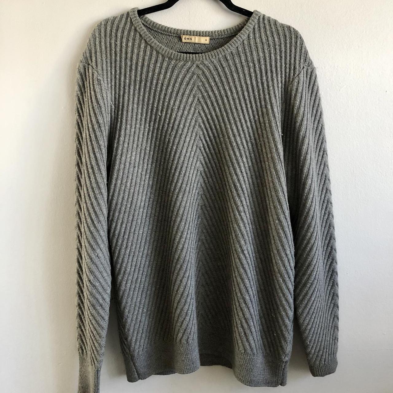 Men’s grey textured sweater by ONS - Depop
