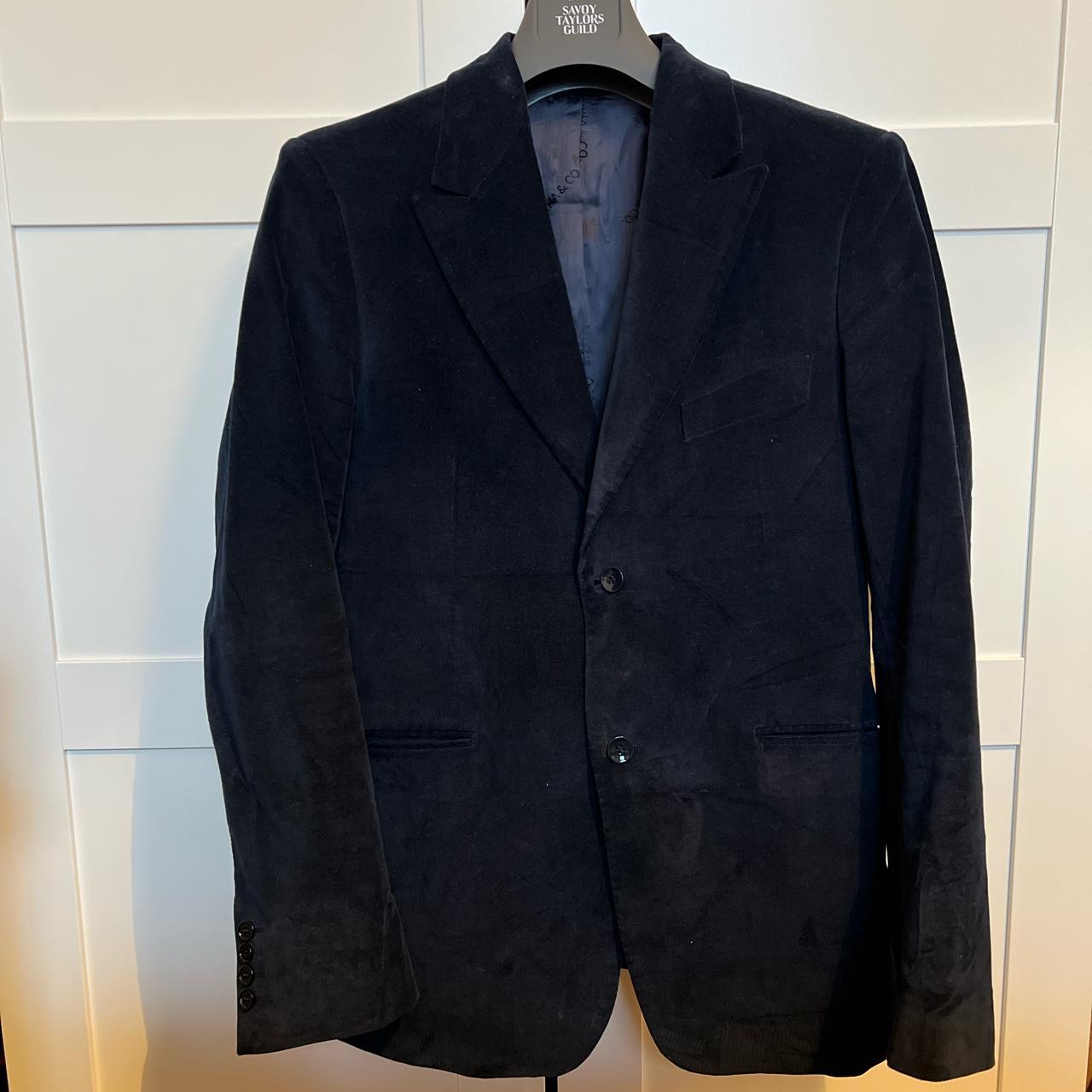 Vintage Italian navy velvet jacket. Would fit a suit... - Depop
