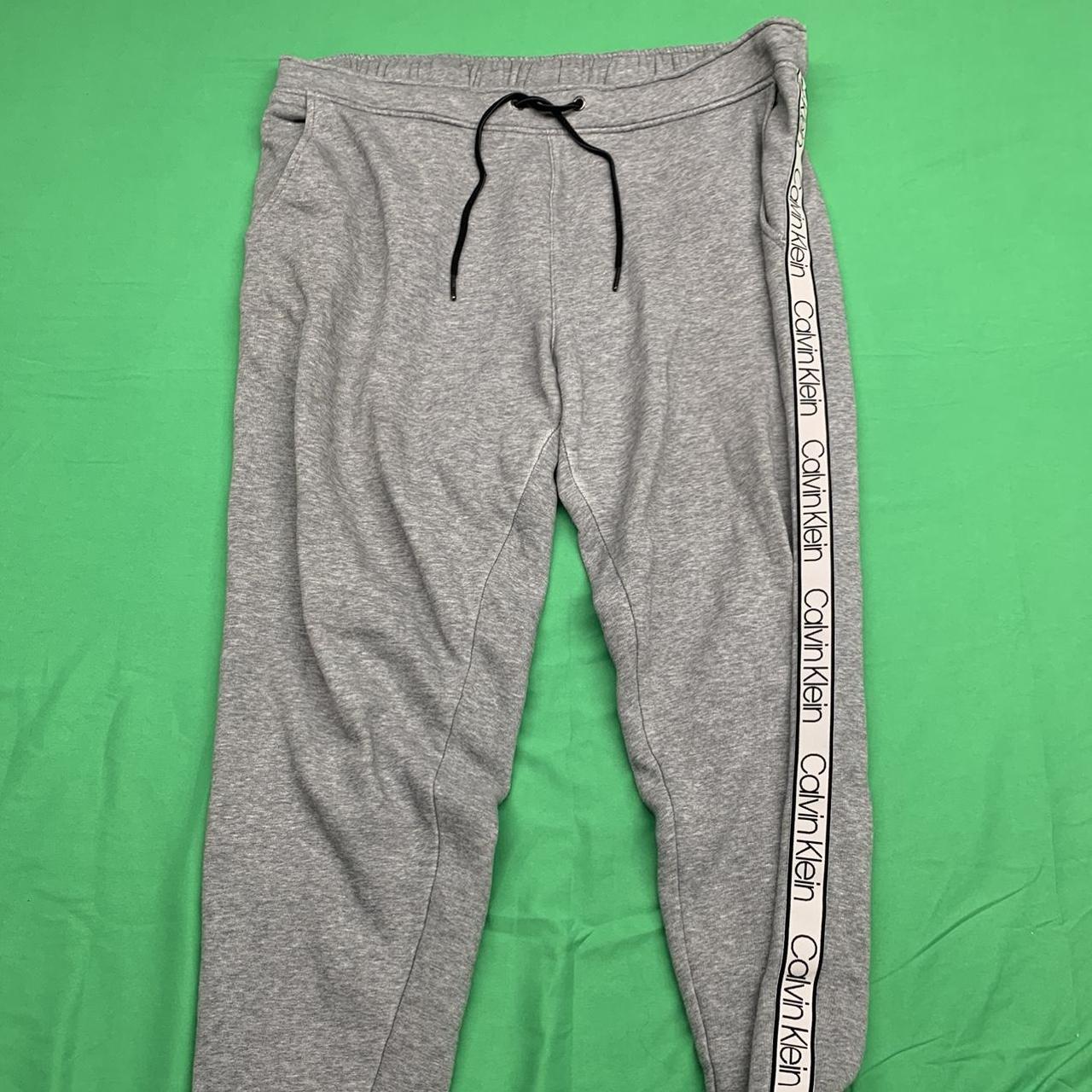 Calvin Klein Men's Grey and White Joggers-tracksuits | Depop