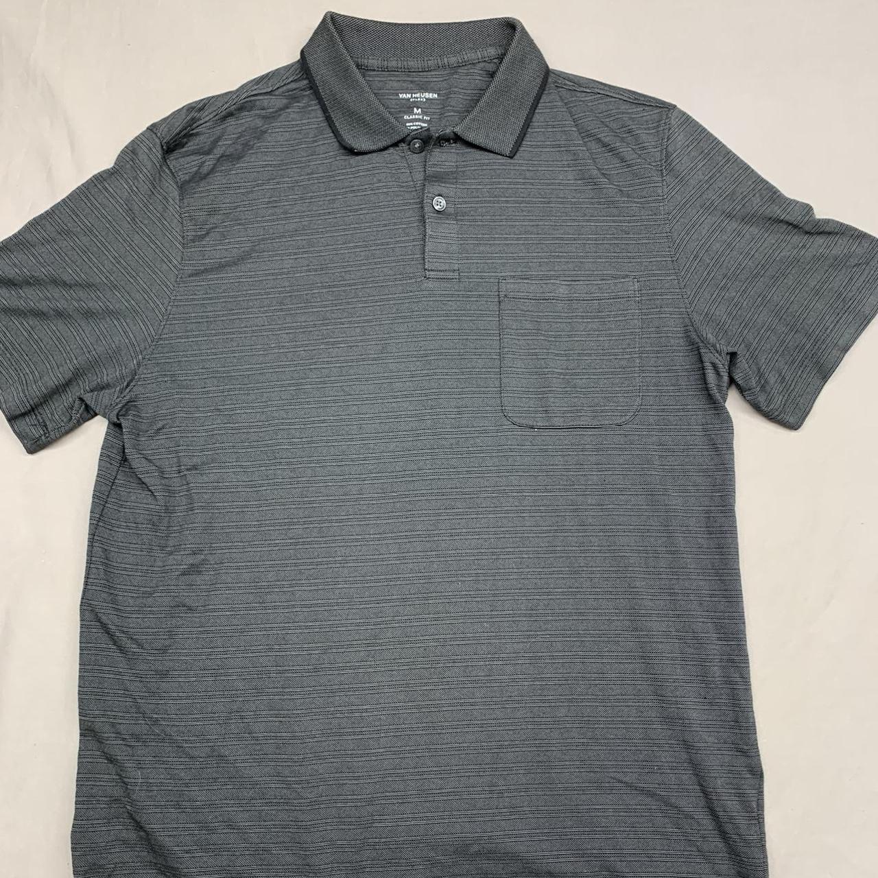 Van Heusen Men's Grey and Black Polo-shirts | Depop