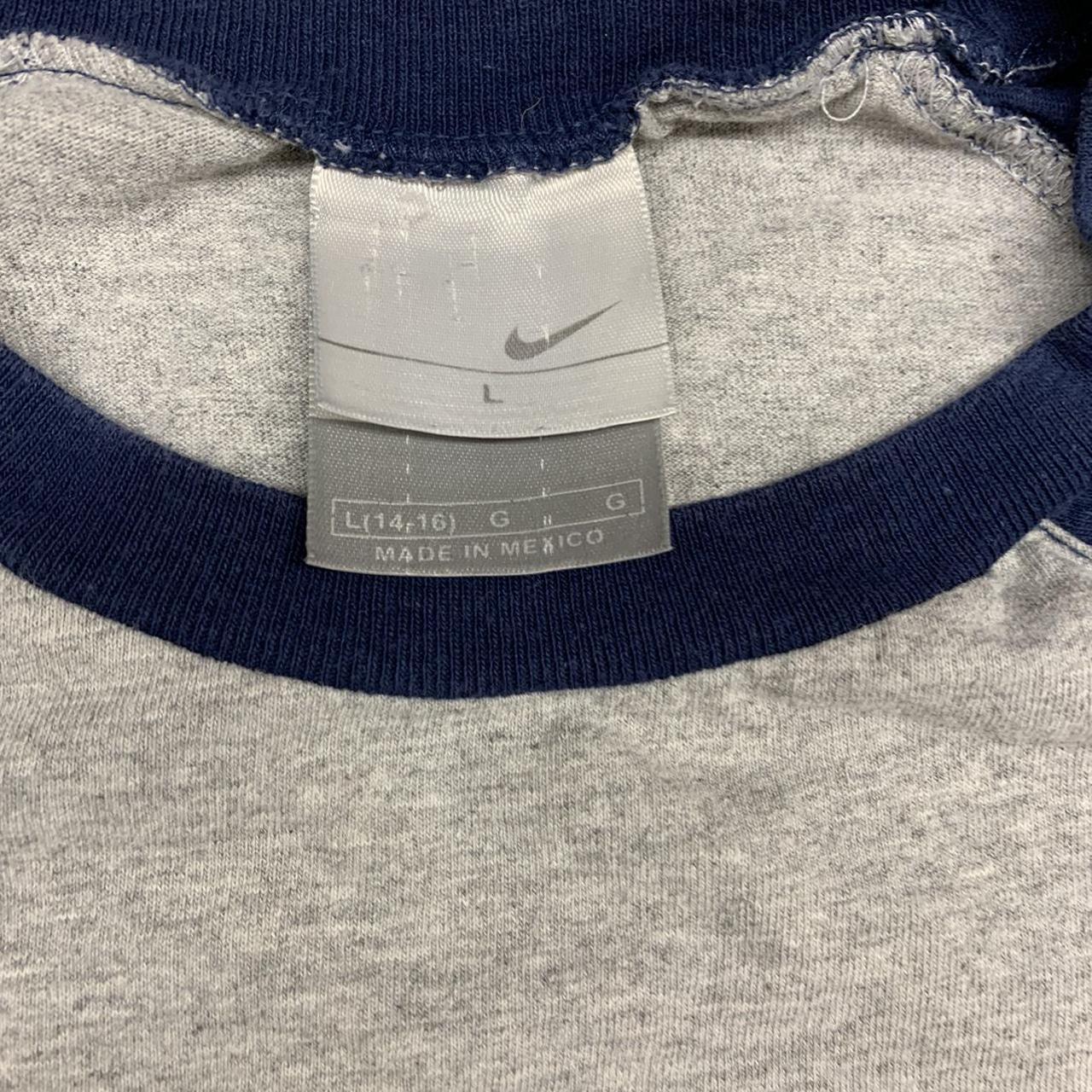 Nike Men's Grey and Blue Shirt Depop