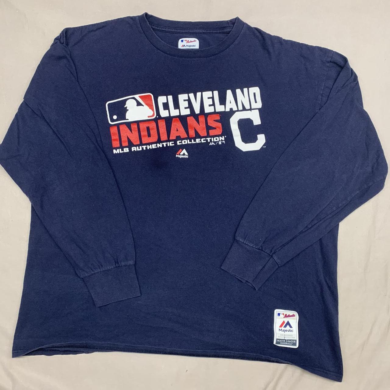 Majestic MLB Cleveland Indians Baseball Jersey - - Depop