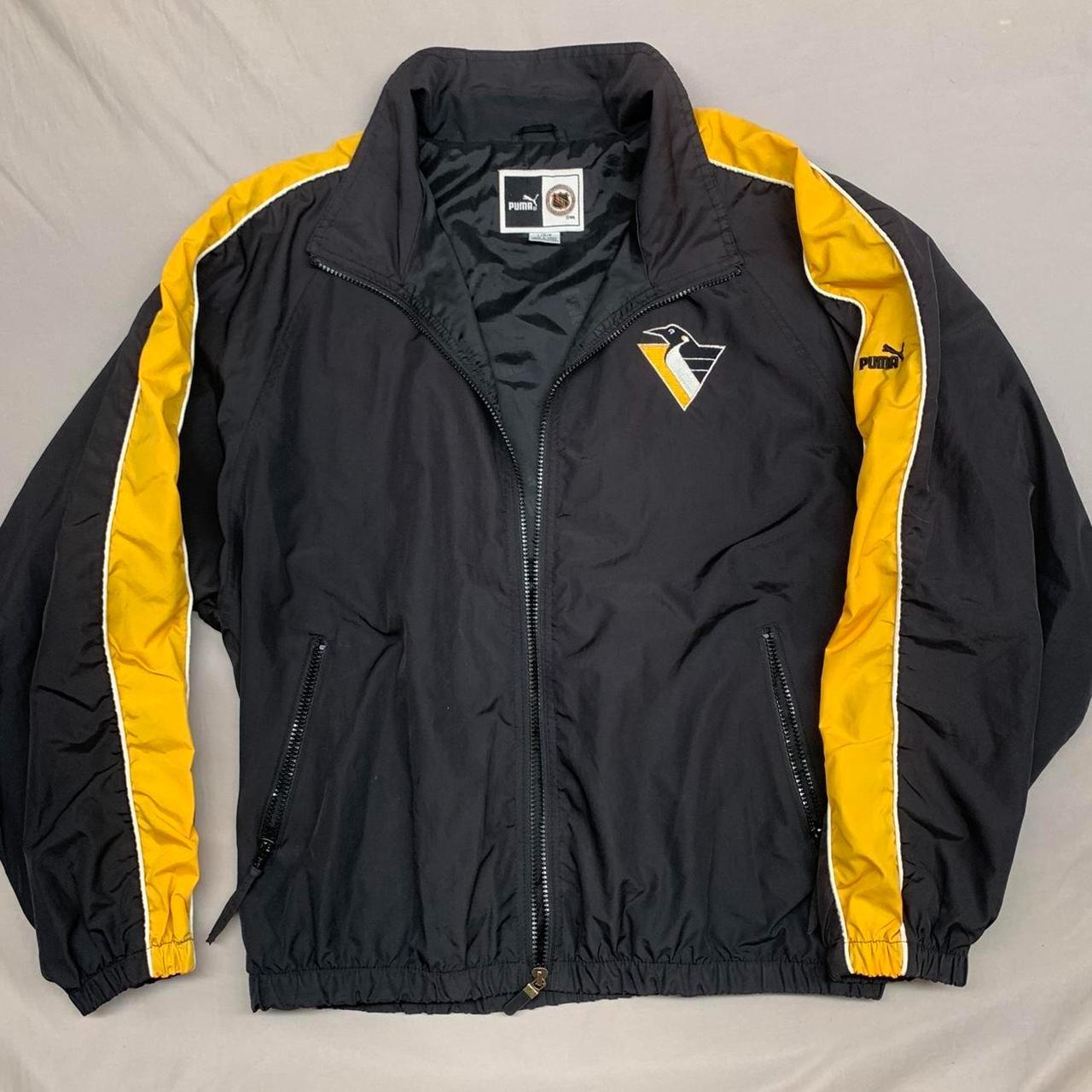 90s Puma Pittsburgh Penguins Windbreaker Length- ... - Depop