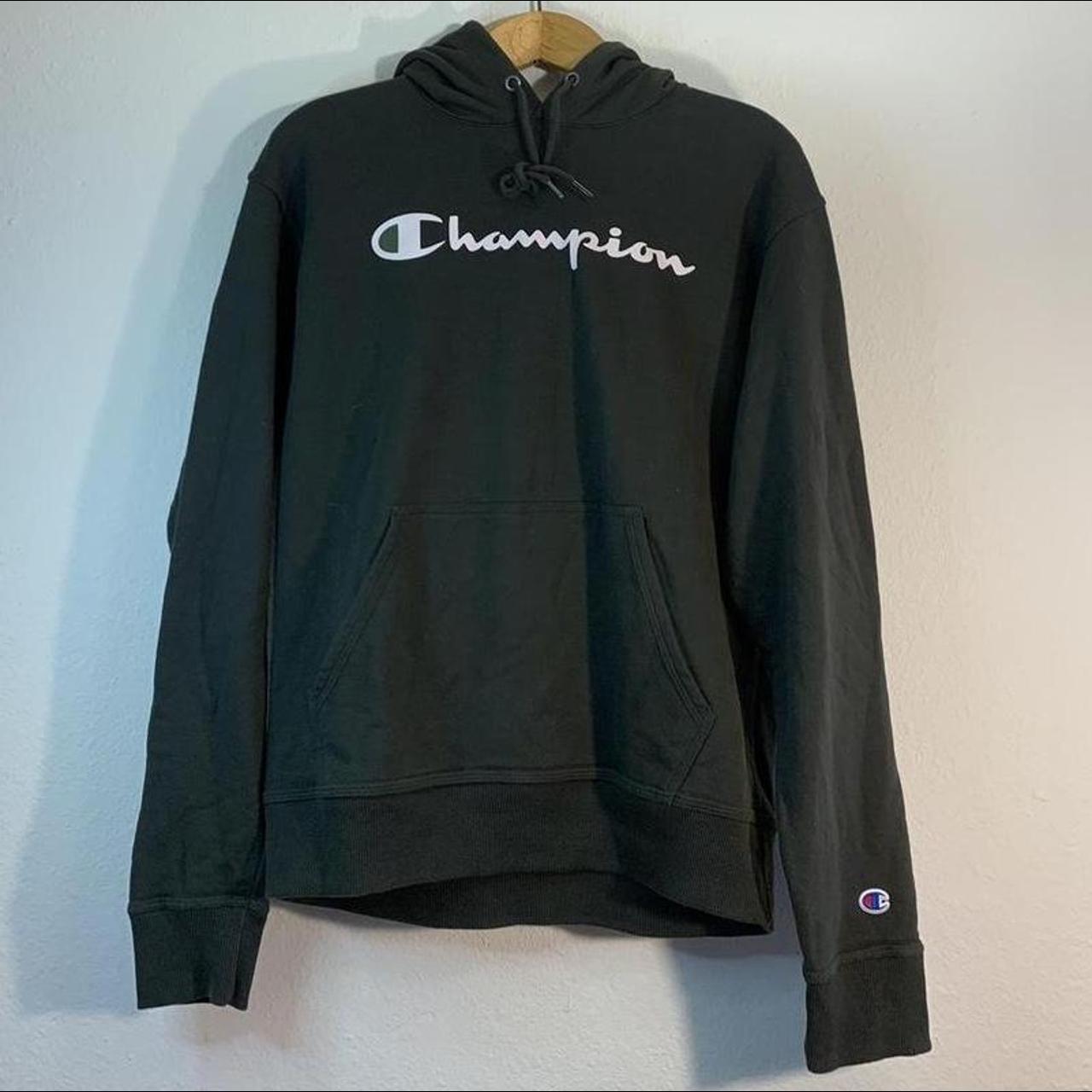 Green Champion Hoodie Length- 27 in Width- 22... - Depop