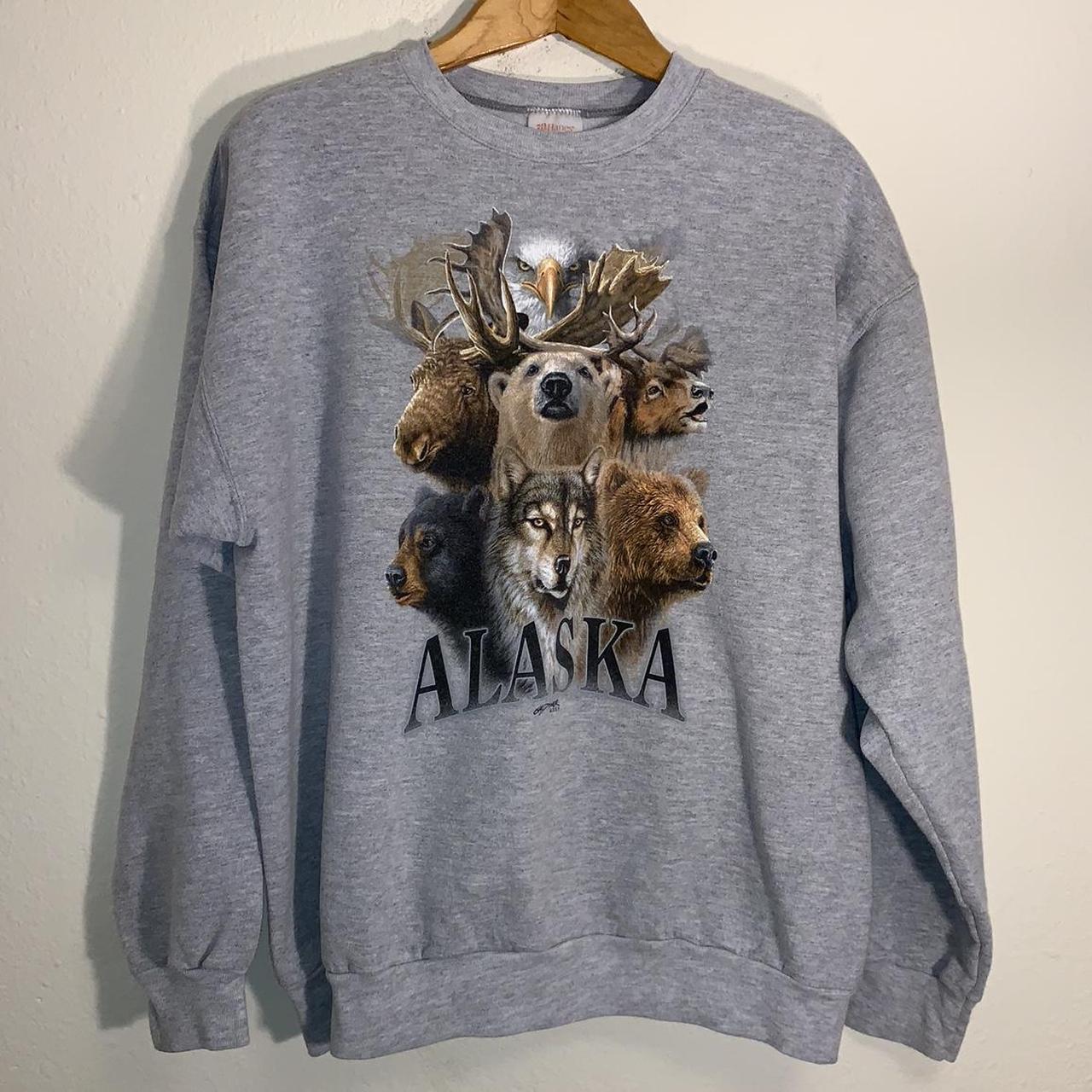 Alaska Nature Crew Vintage Hanes Tag 90s Y2K Animals... - Depop