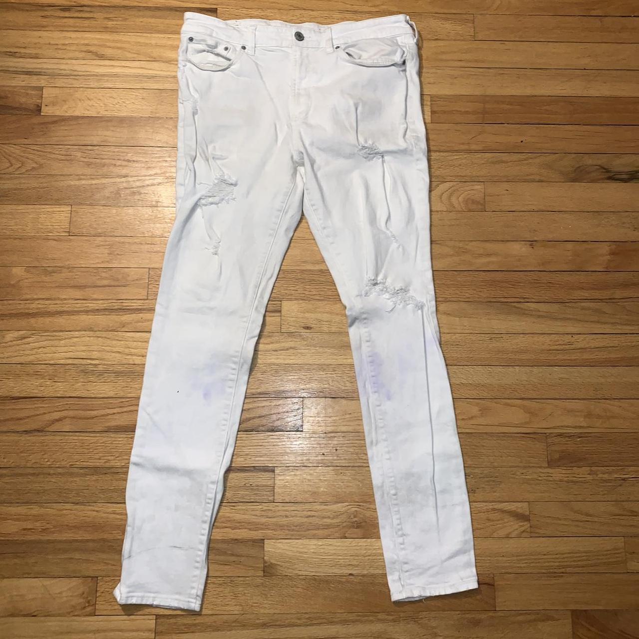 Pacsun White ripped skinny Pants jeans were mine... - Depop