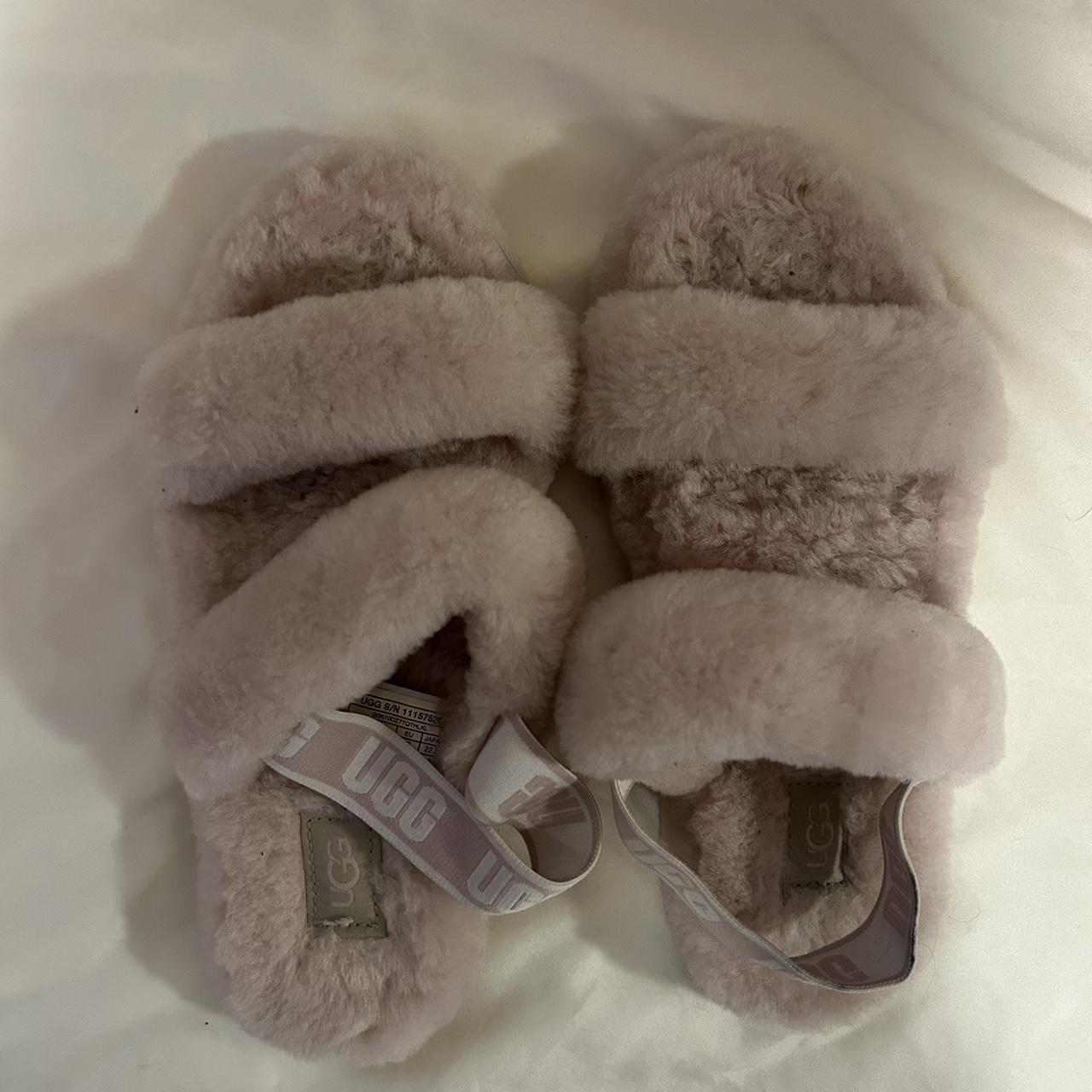 Depop Ugg Dusty Pink Slippers UGG Fluffy Slippers With A Light