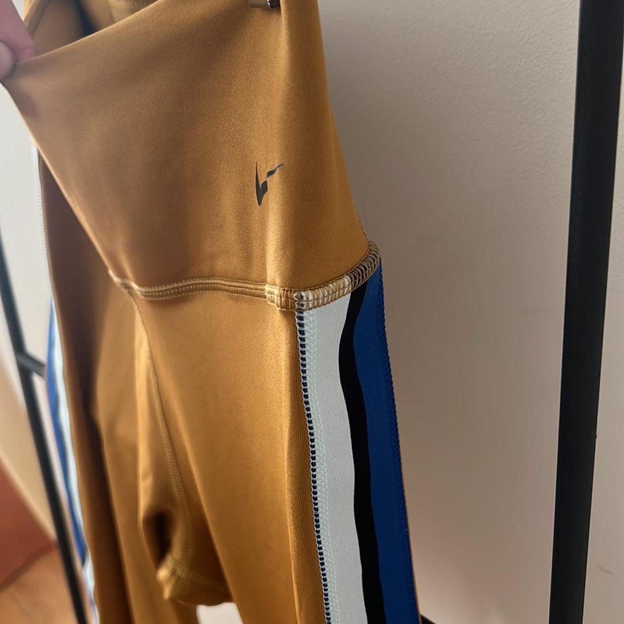 nike blue and gold leggings