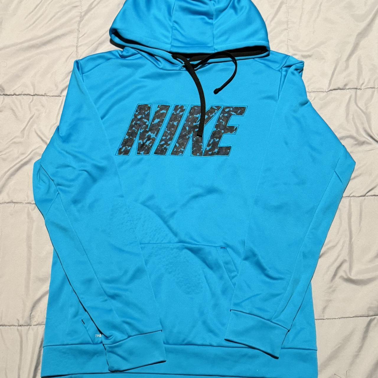 Large Nike hoodie blue - Depop