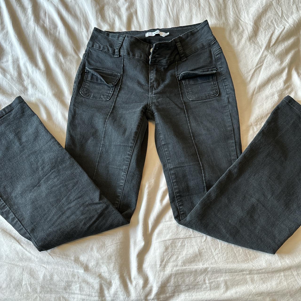 Black Adika Jeans They’re low-rise and flared... - Depop