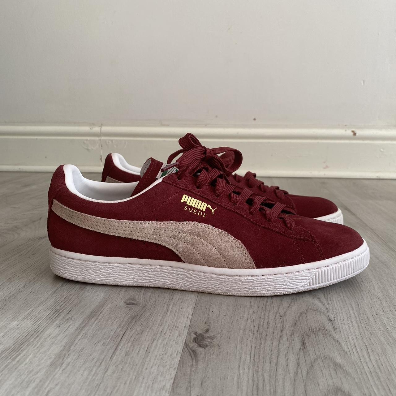 Puma Classic Suede Burgundy UK 7.5. They’re... - Depop