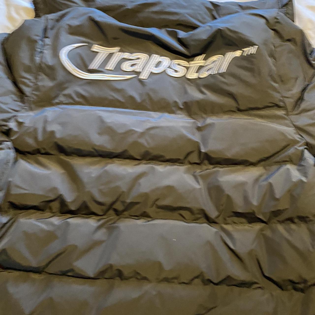 Trapstar hyperdrive puffer jacket grey/black... Depop