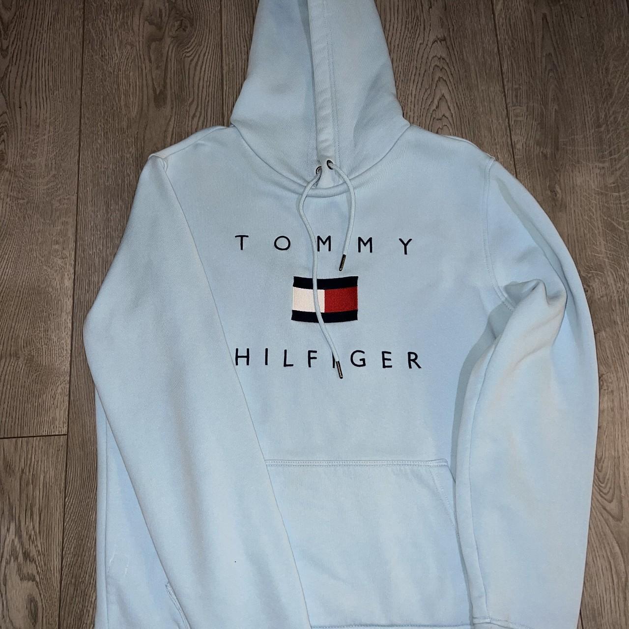 Tommy Hilfiger Men's Blue Hoodie | Depop