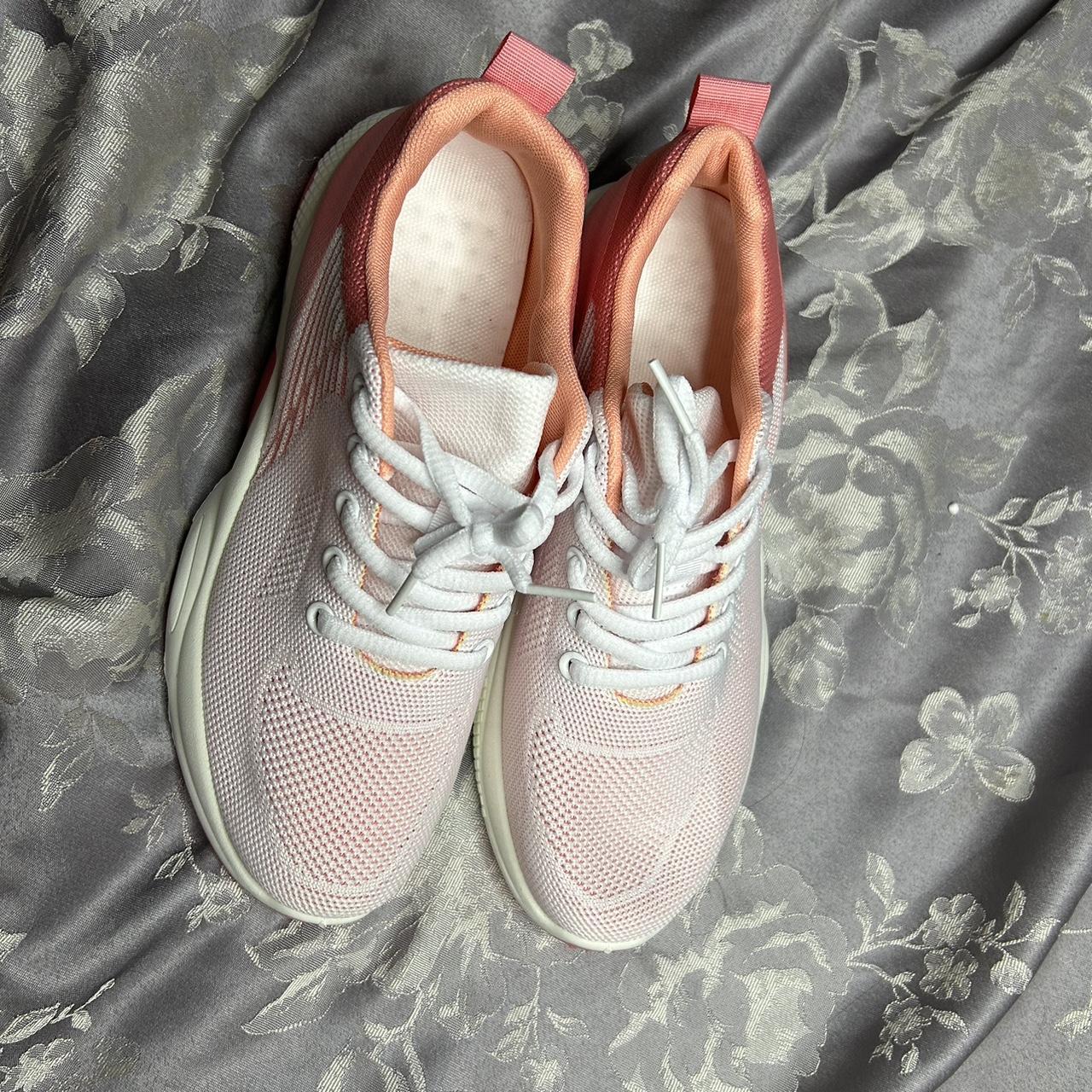 Salmon And White Trainers Brand New Never Been - Depop