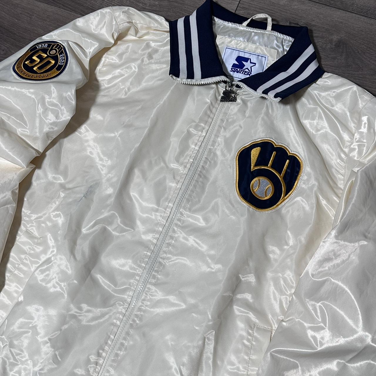 MILWAUKEE BREWERS STARTER JACKET TAGGED MEDIUM - Depop