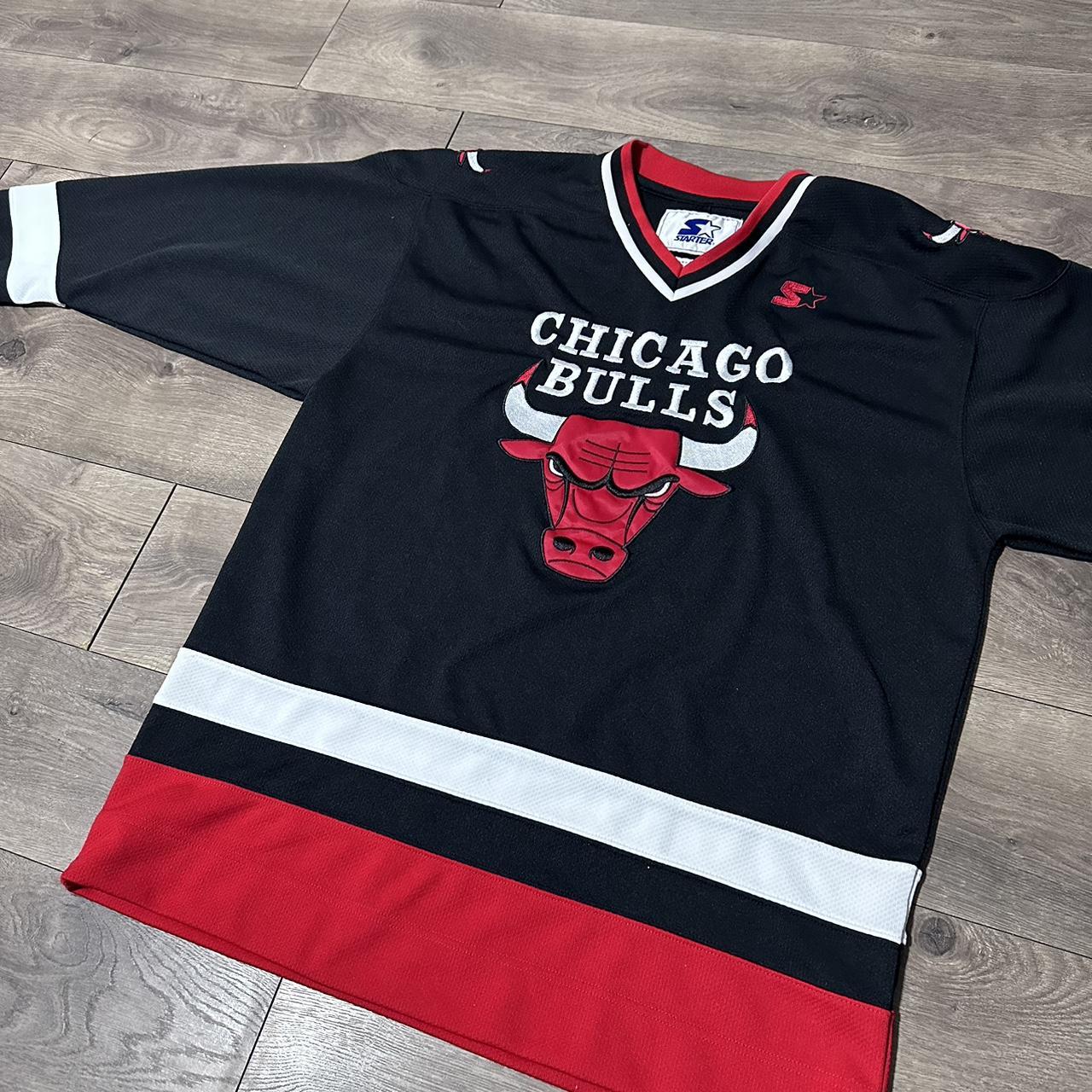 Vintage 90s Chicago Bulls Starter Hockey Jersey Size - Depop