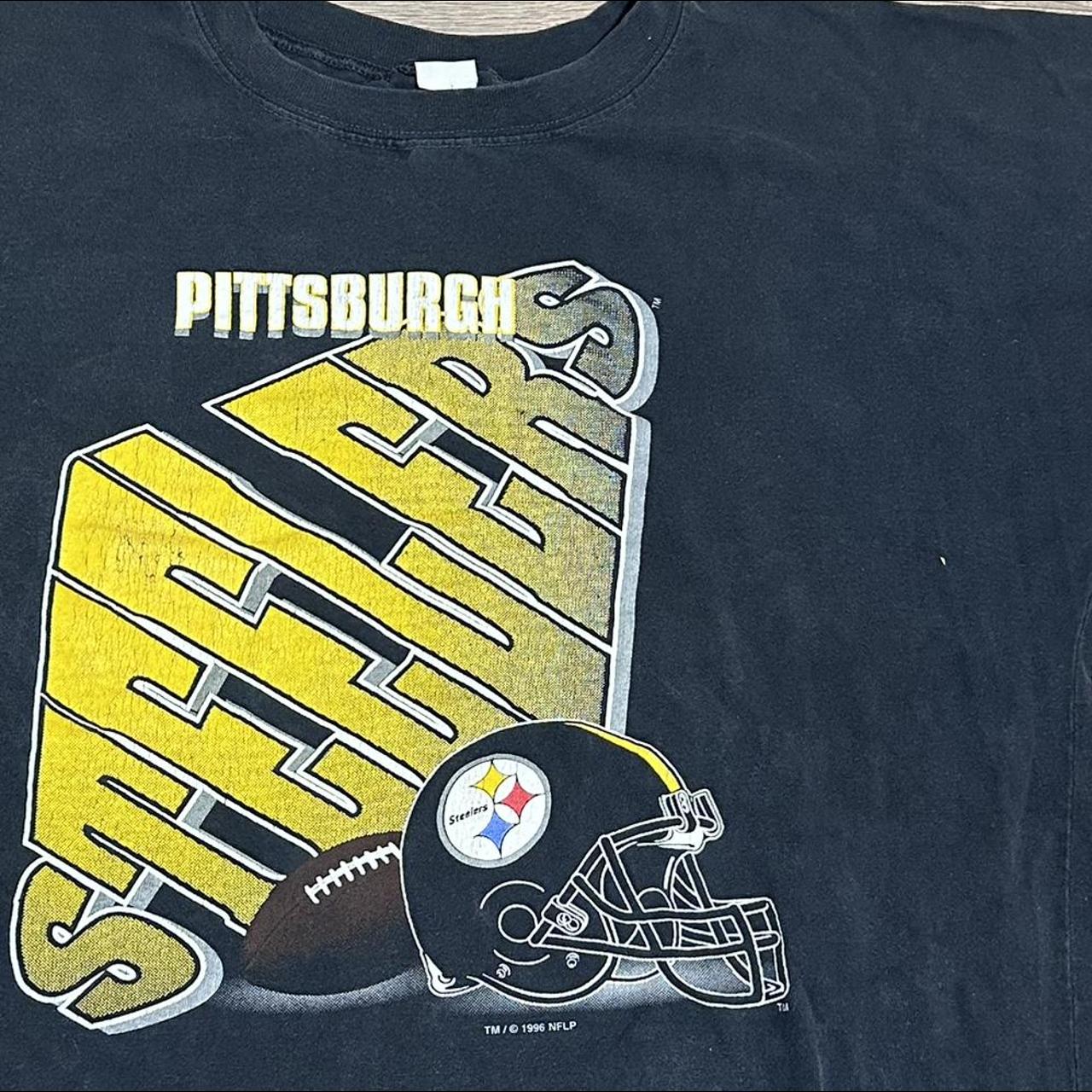 Large 1996 Pittsburgh Steelers Men's T Shirt Black Yellow 